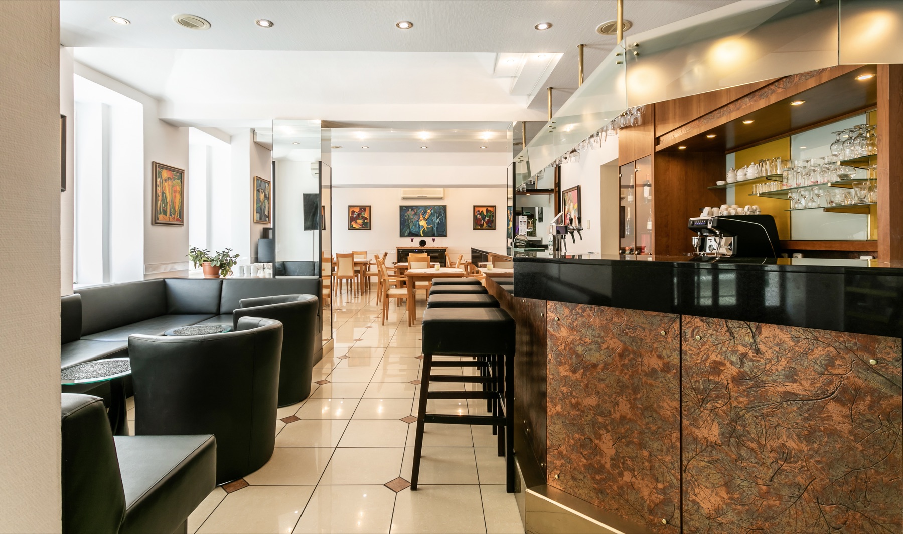 Posezení v hotelové hale Hotelu Ametyst Prague