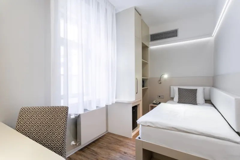 Jednolůžkový pokoj v Hotelu Ametyst Praha