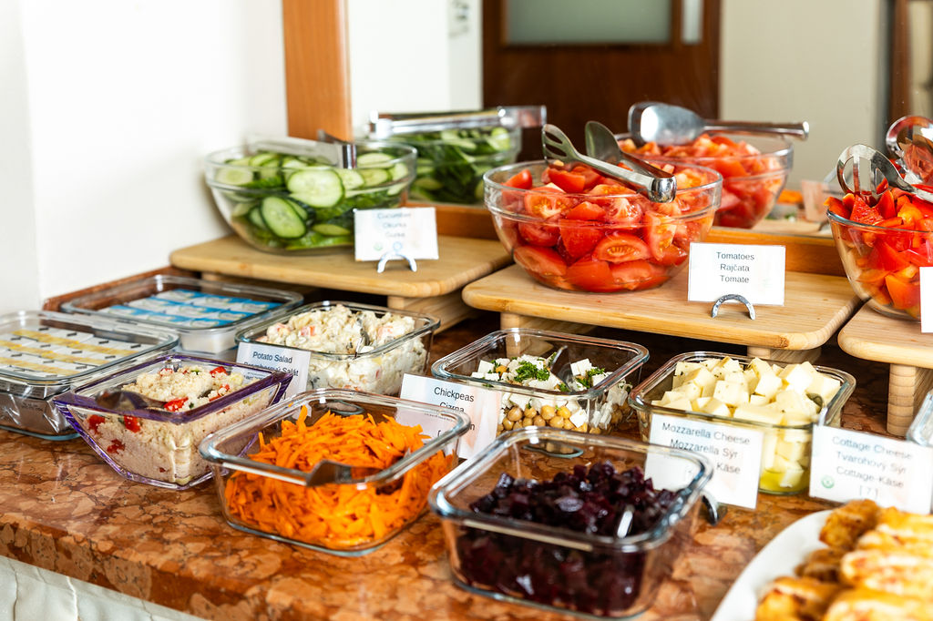 Hotel Ametyst Prague breakfast buffet detail