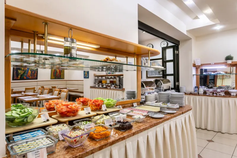 Hotel Ametyst Prague breakfast buffet selection
