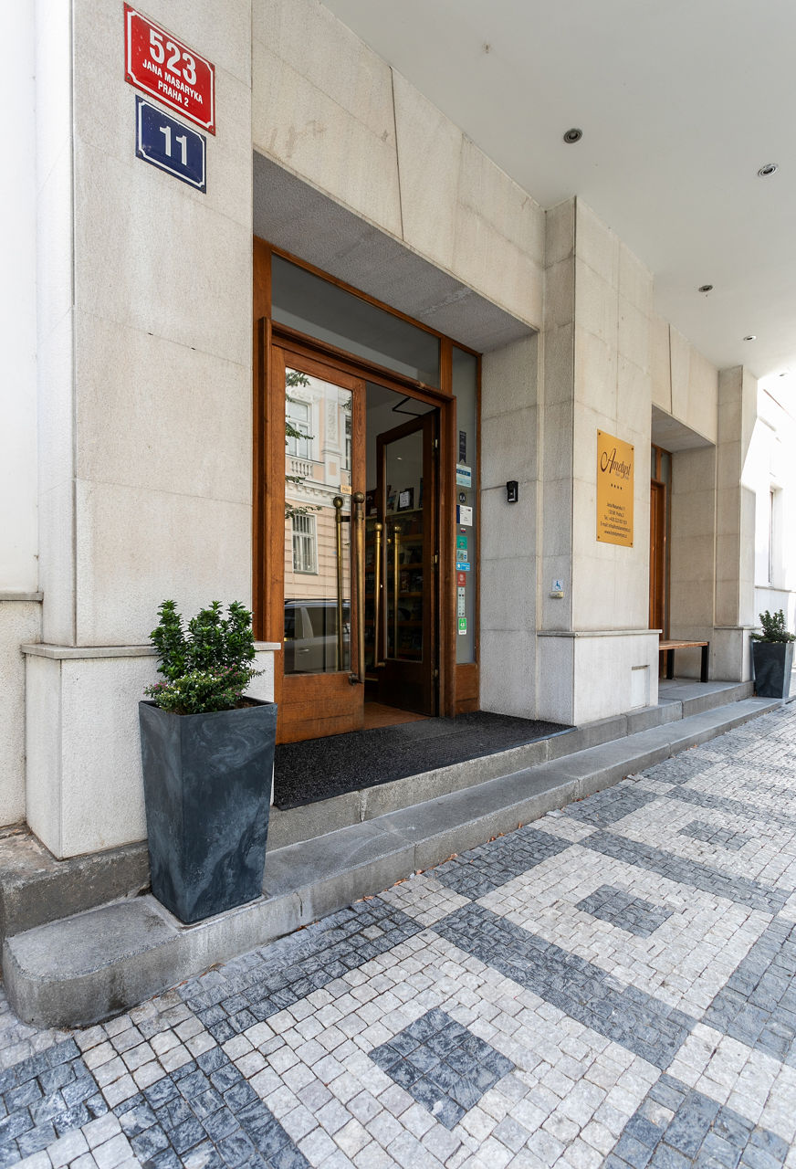 Hotel Ametyst Prague entrance detail