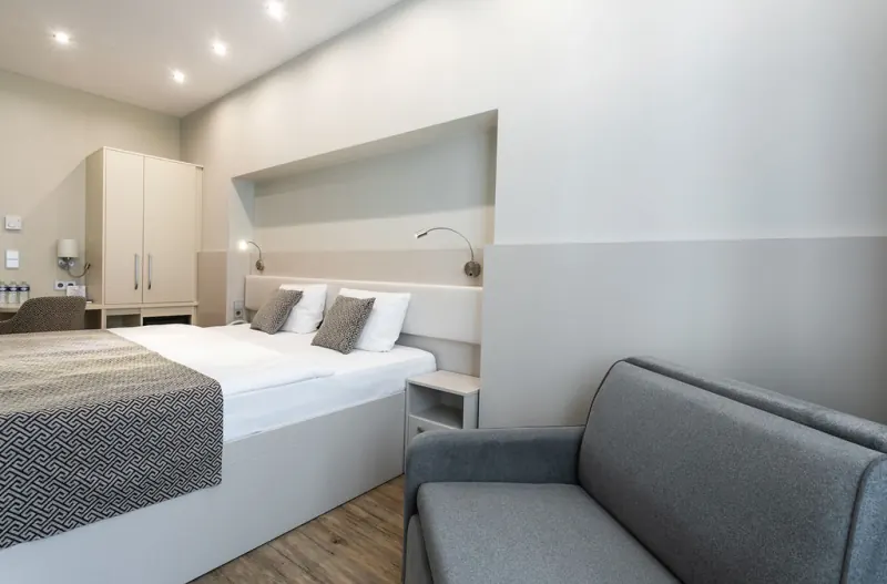 Hotel Ametyst Prague Deluxe room with optional fold-out armchair extra bed